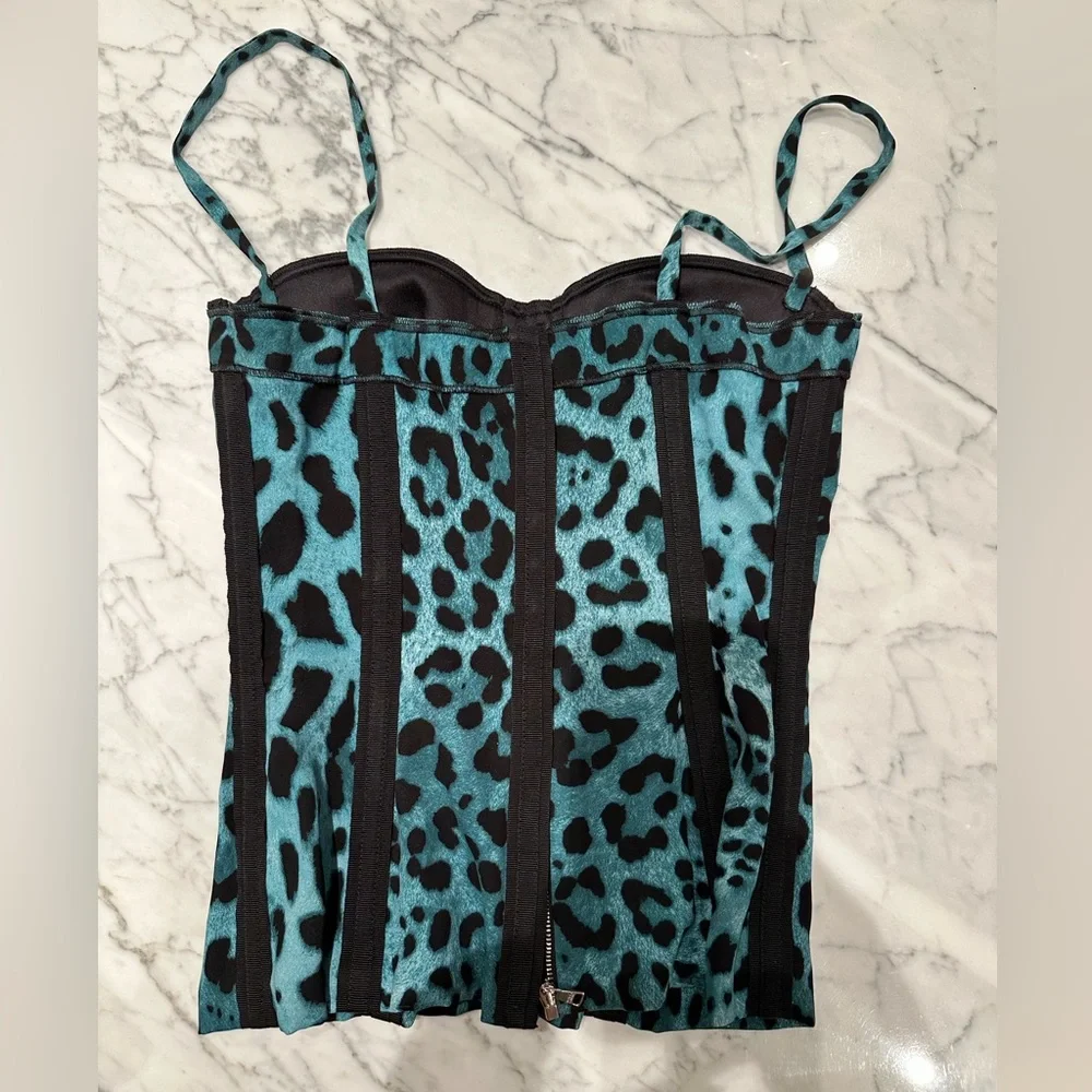 Dolce & Gabbana Turquoise Leopard Corset - Picture 4 of 11